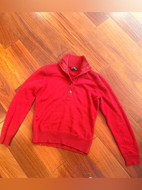 Ralph Lauren Classic Red Button-Front Women's Sweater